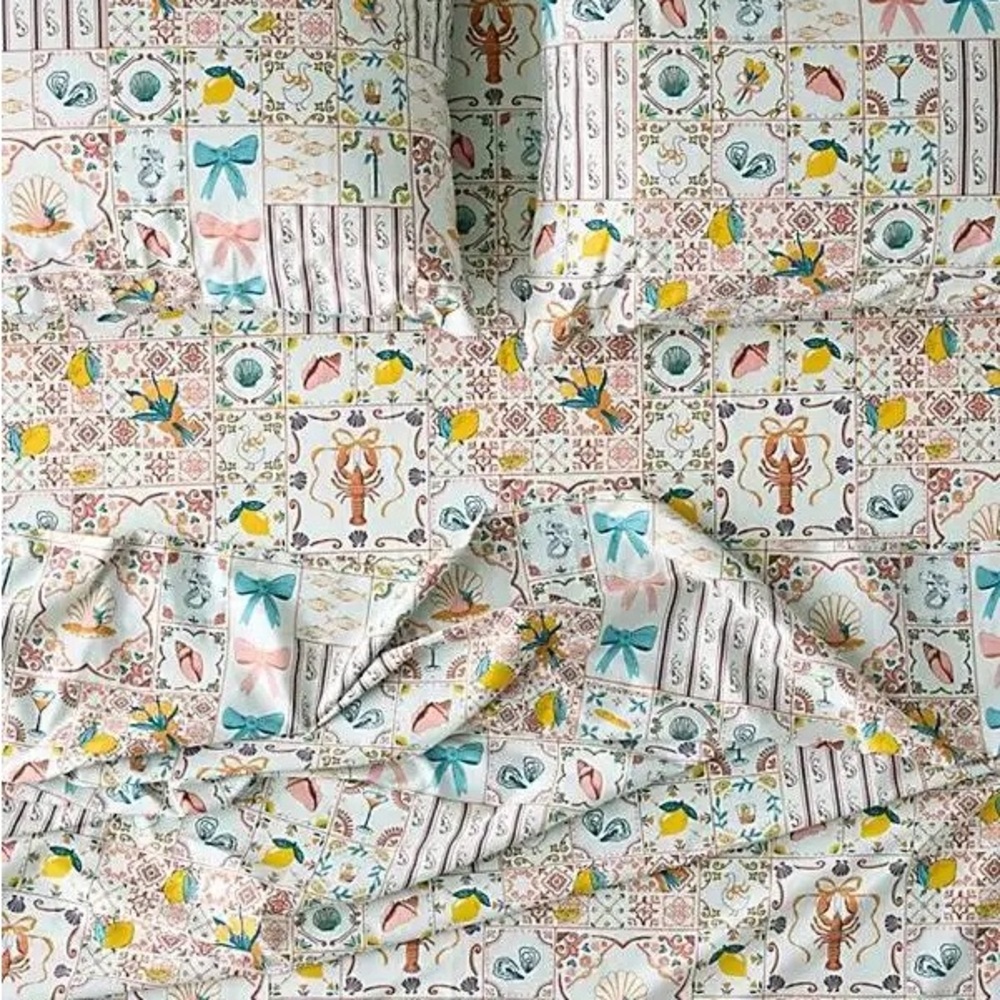 Porto Tile Patterned Sheet Set - Picture 3 of 6